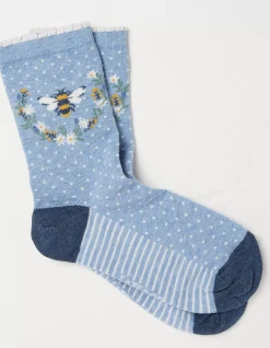 FatFace 1 Pack Bee Wreath Socks|Women View All