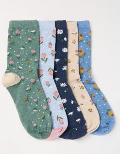 FatFace 5 Pack Floral Socks|Women View All