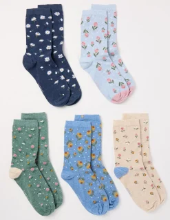 FatFace 5 Pack Floral Socks|Women View All