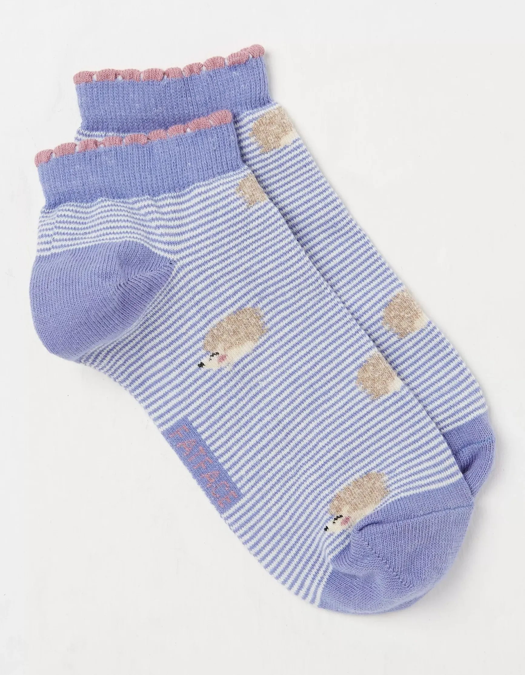 FatFace 1 Pack Hedgehog Stripe Trainer Socks|Women View All