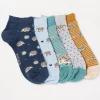 FatFace 5 Pack Hedgehog Trainer Socks|Women View All