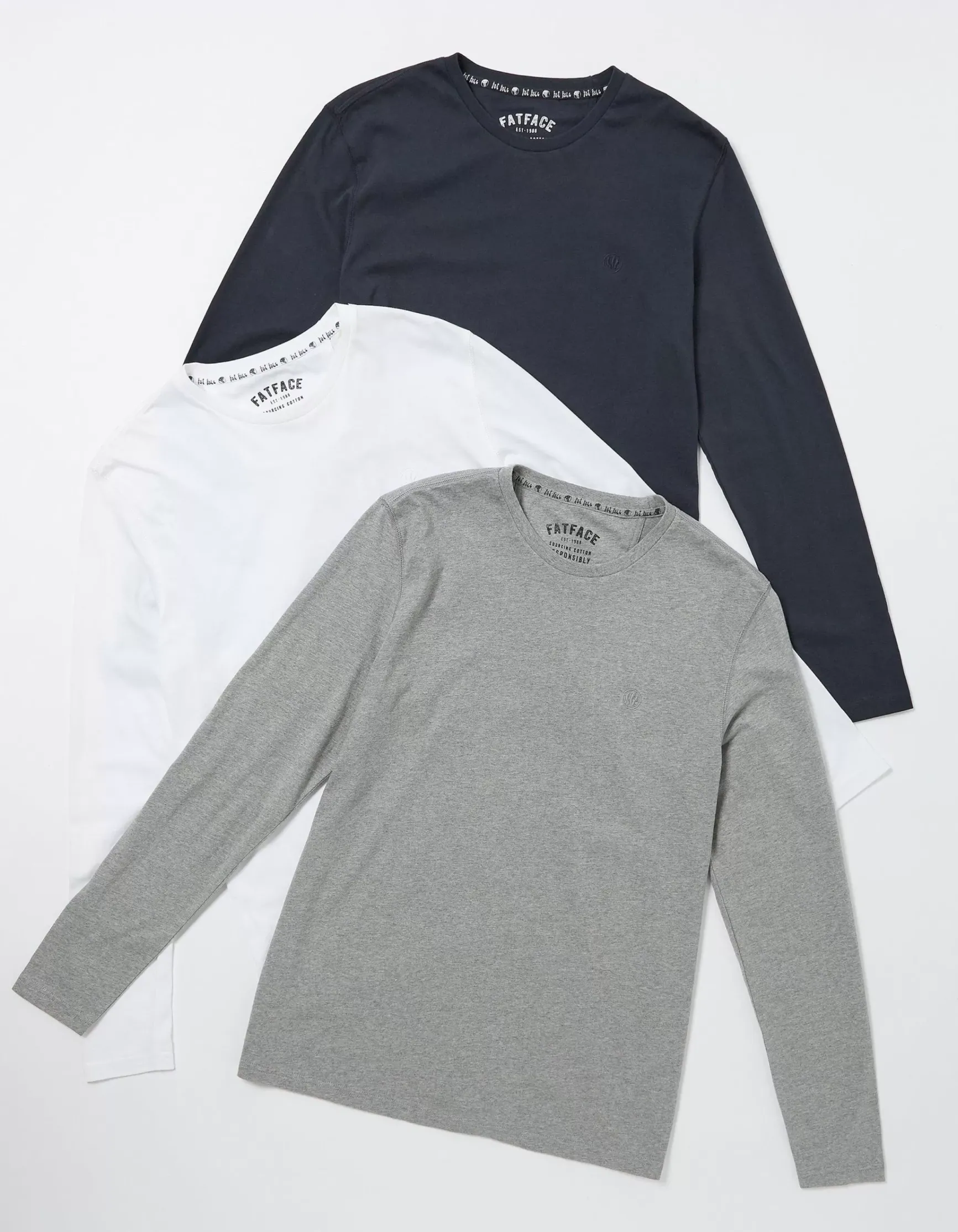 FatFace 3 Pack Long Sleeve T-Shirts|Men View All
