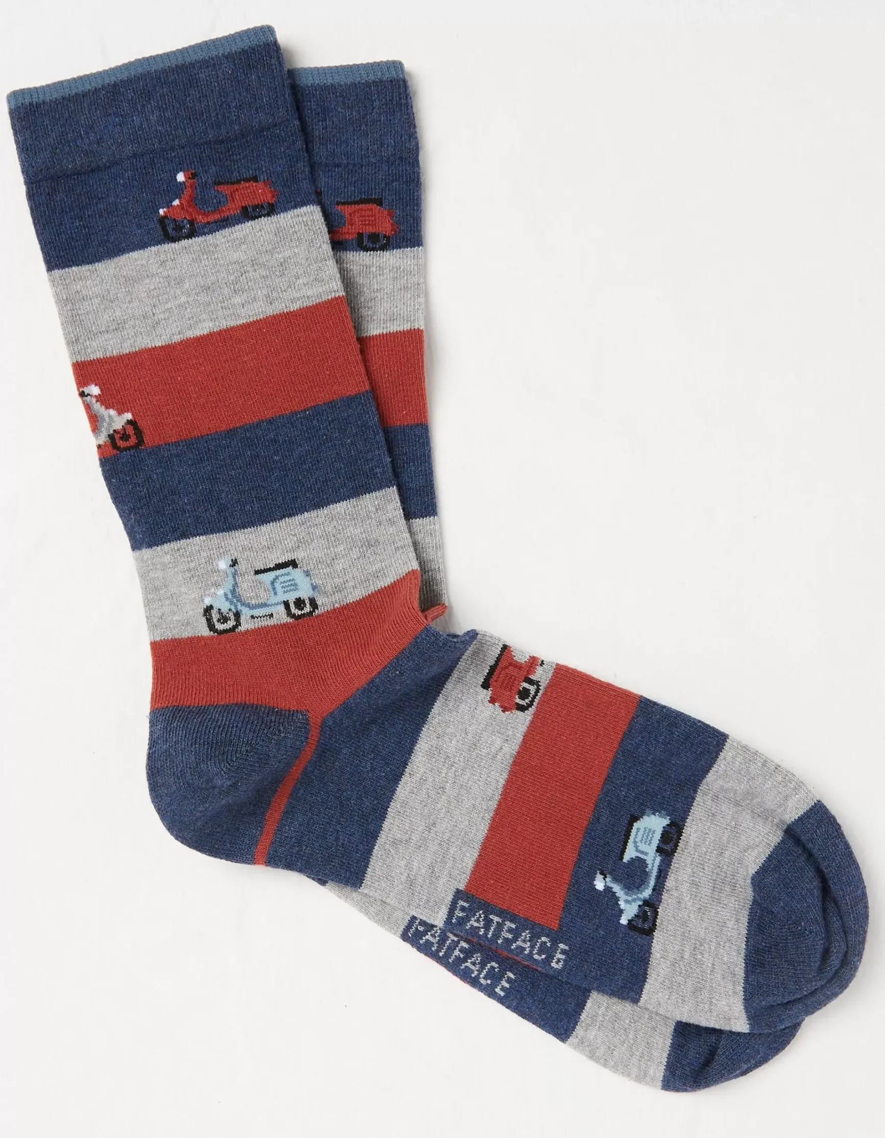 FatFace 1 Pack Moped Stripe Socks|Men View All