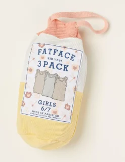 FatFace 3 Pack Rib Jersey Vests|Girls View All