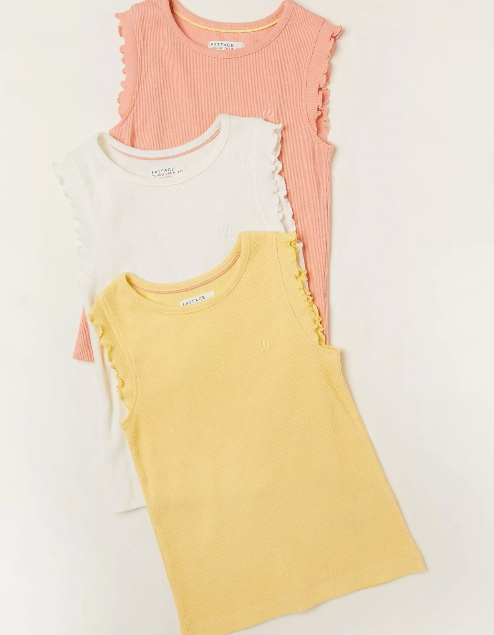 FatFace 3 Pack Rib Jersey Vests|Girls View All