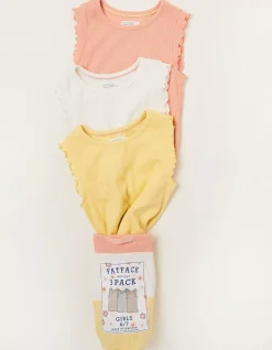 FatFace 3 Pack Rib Jersey Vests|Girls View All