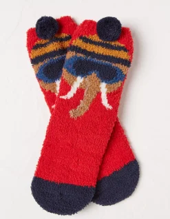 FatFace 1 Pack Wilfred Woolly Mammoth Fluffy Socks|Kids View All