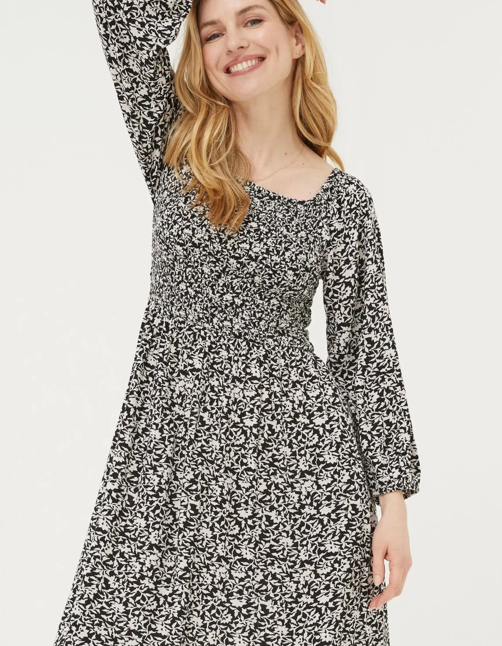 FatFace Adele Mono Vines Midi Dress|Women Dresses