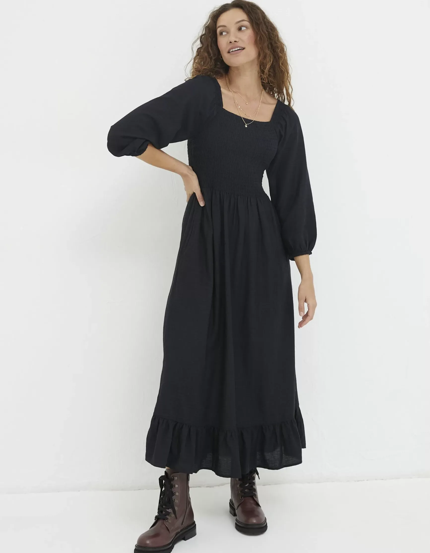 FatFace Adele Shirred Midi Dress|Women View All