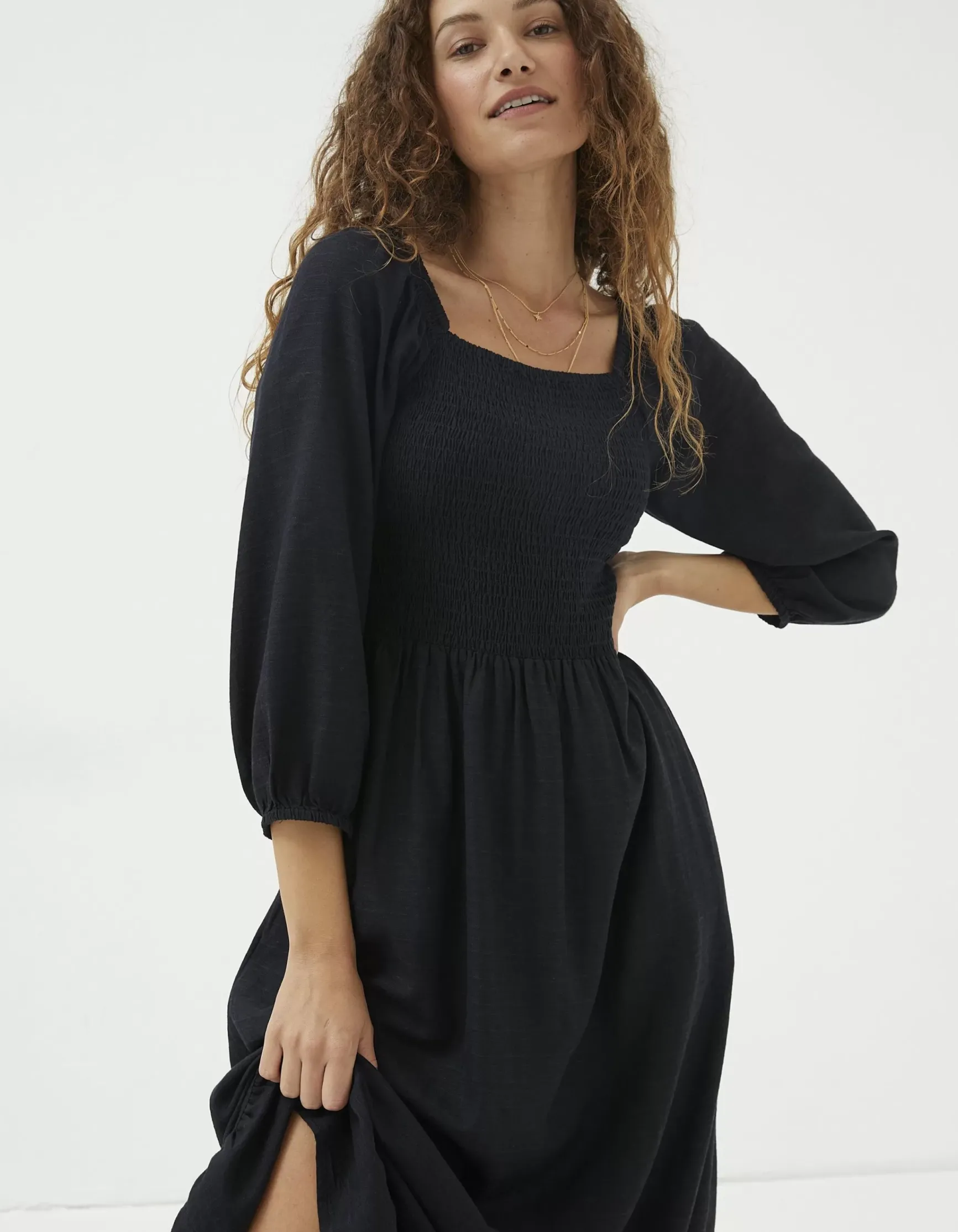 FatFace Adele Shirred Midi Dress|Women View All
