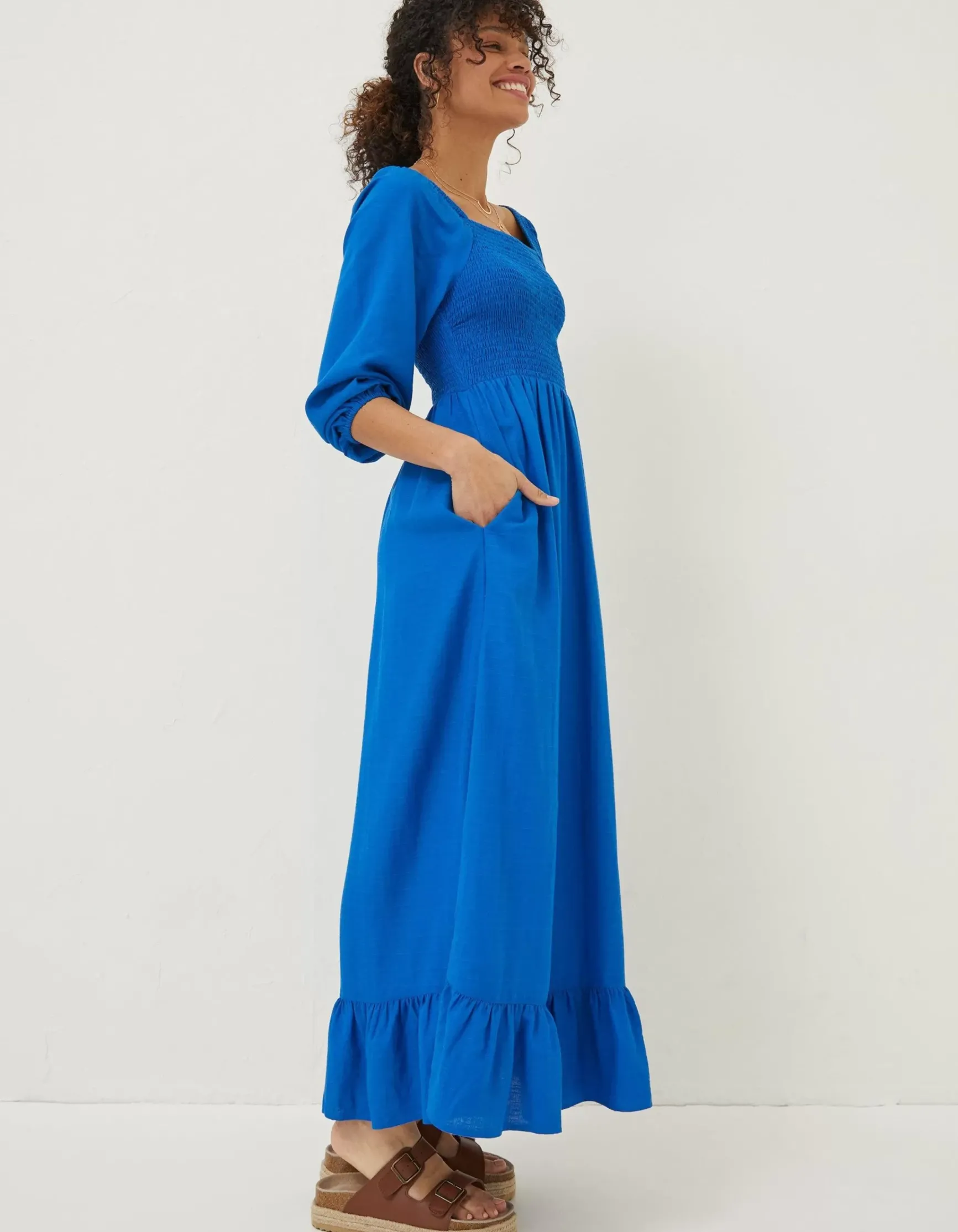 FatFace Adele Shirred Midi Dress|Women Dresses