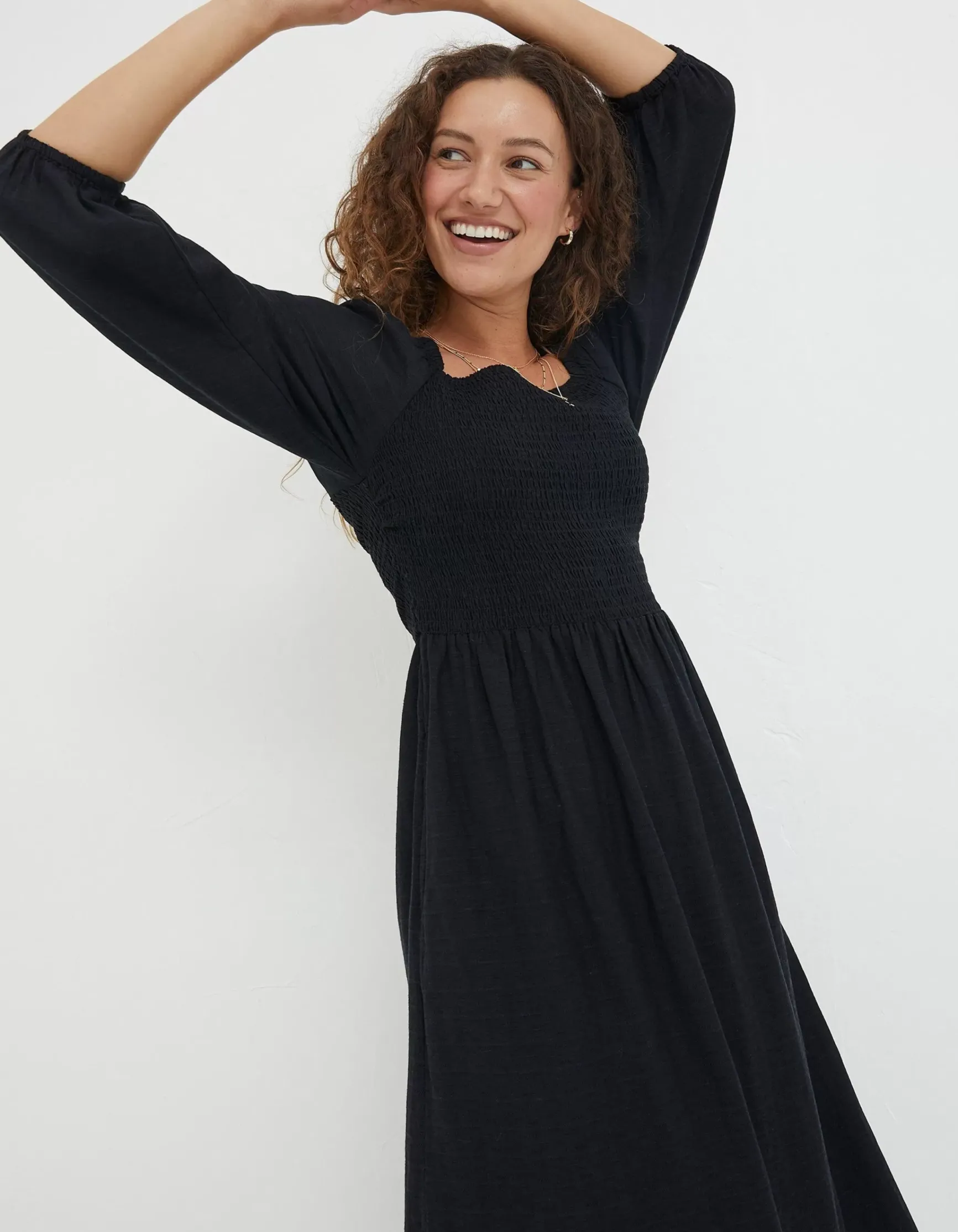 FatFace Adele Shirred Midi Dress|Women Dresses