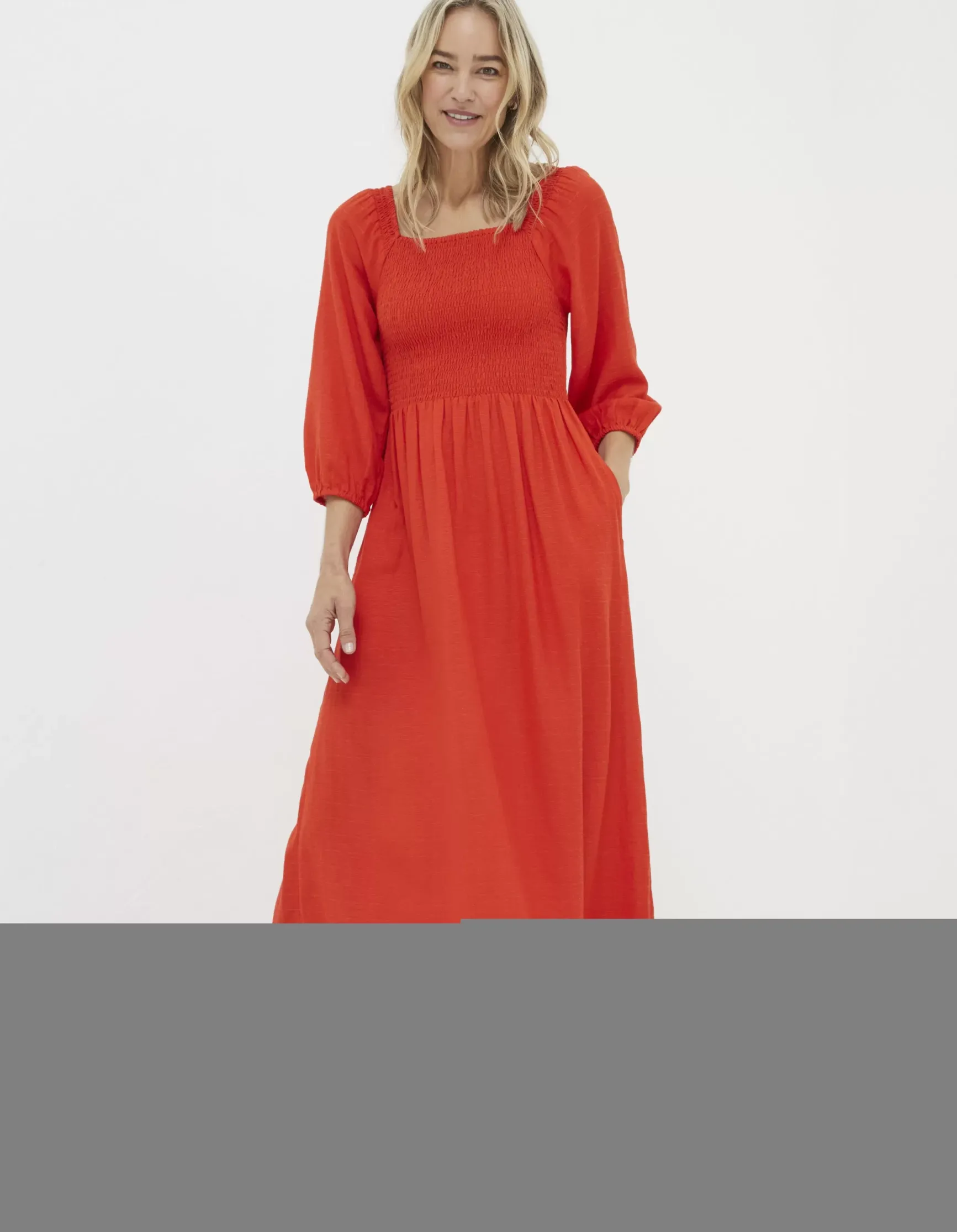 FatFace Adele Shirred Midi Dress|Women View All