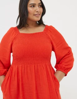 FatFace Adele Shirred Midi Dress|Women View All