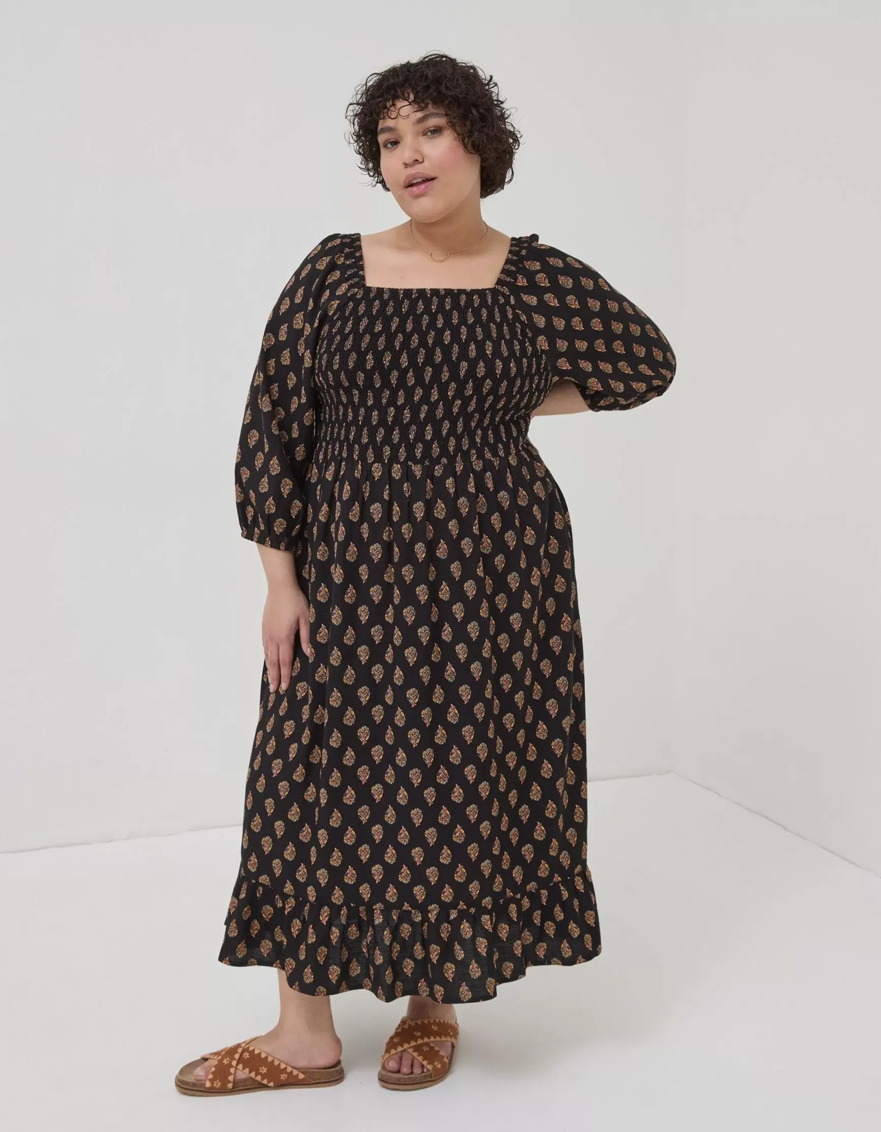 FatFace Adele Woodblock Midi Dress|Women Dresses