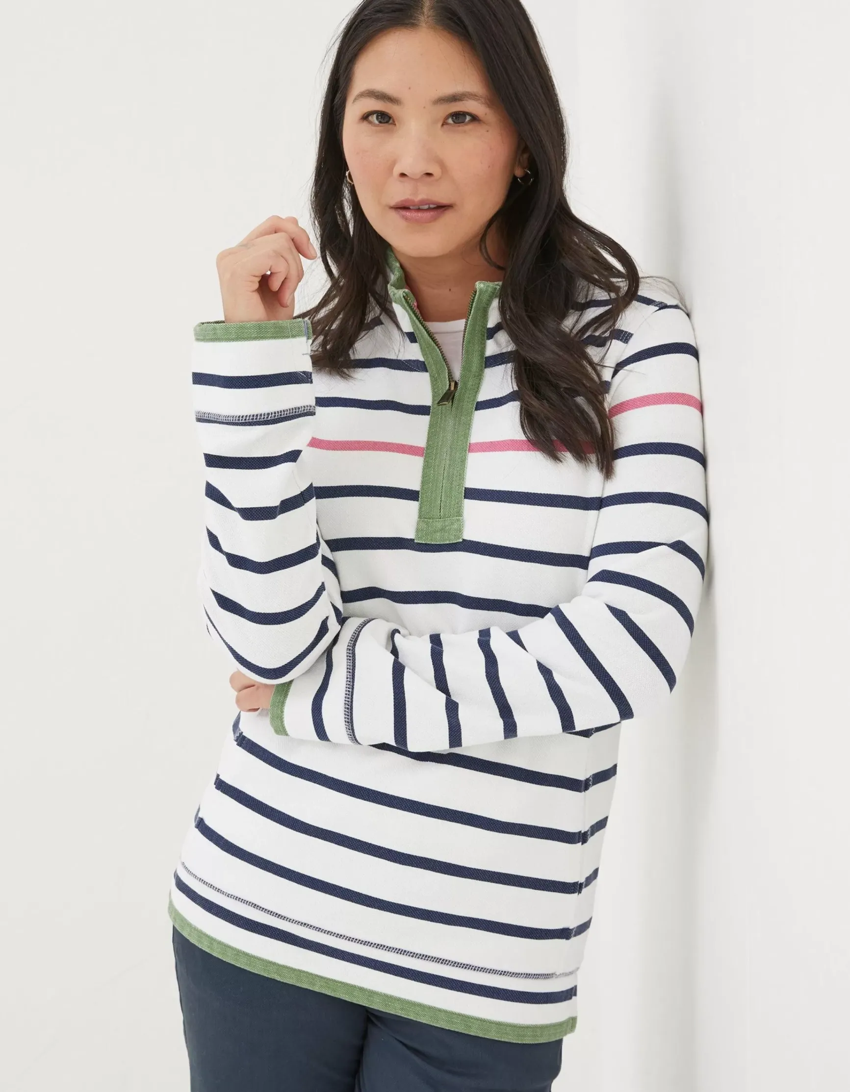 FatFace Airlie Breton Stripe Sweatshirt|Women View All