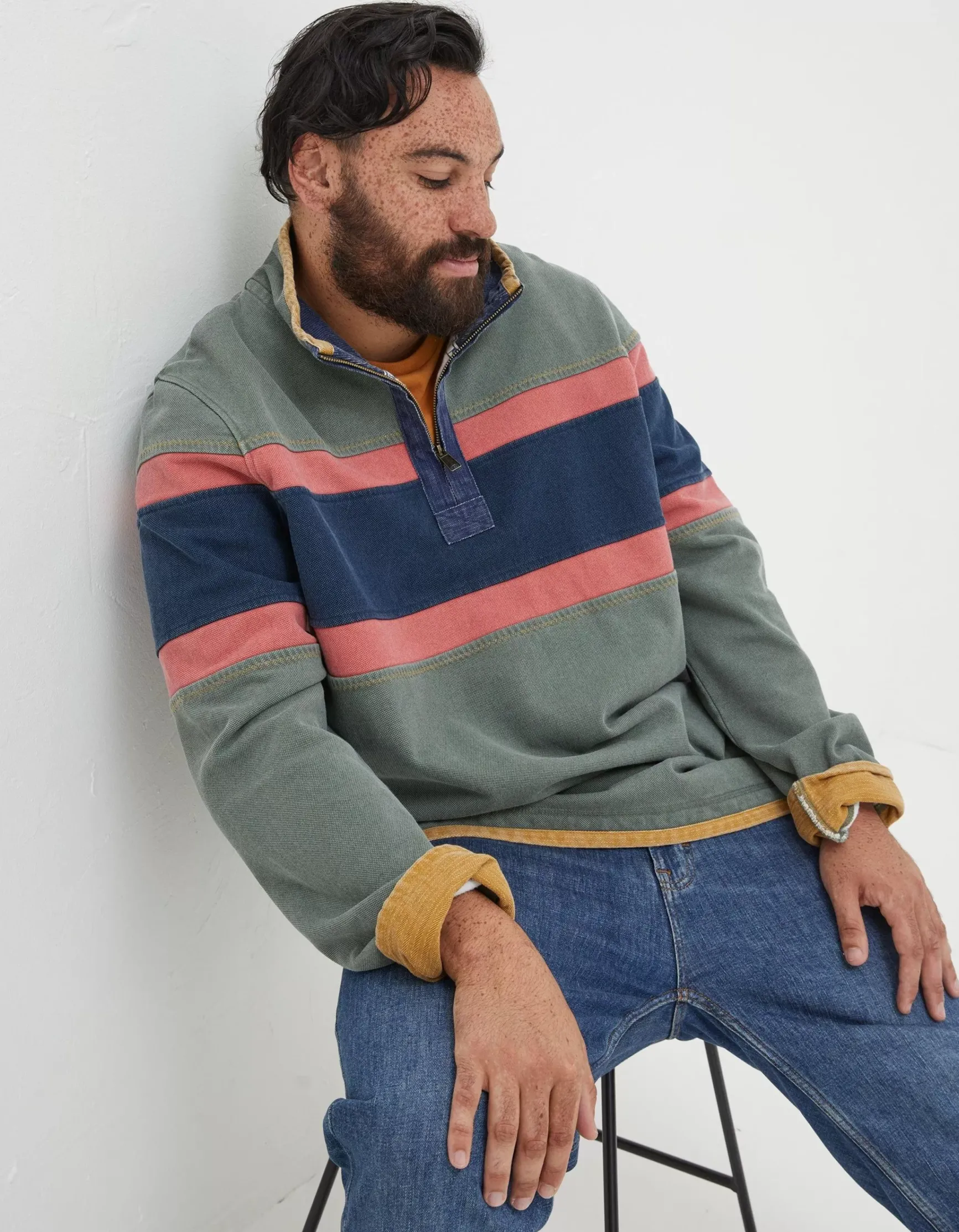 FatFace Airlie Chest Stripe Sweatshirt|Men Sweatshirts & Hoodies