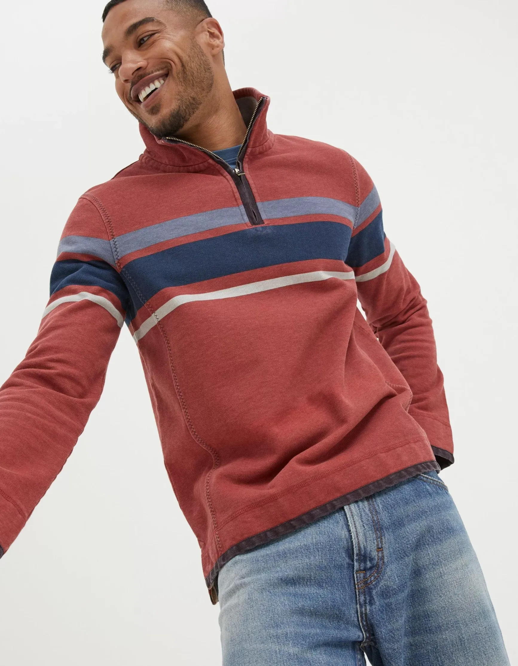FatFace Airlie Chest Stripe Sweatshirt|Men View All