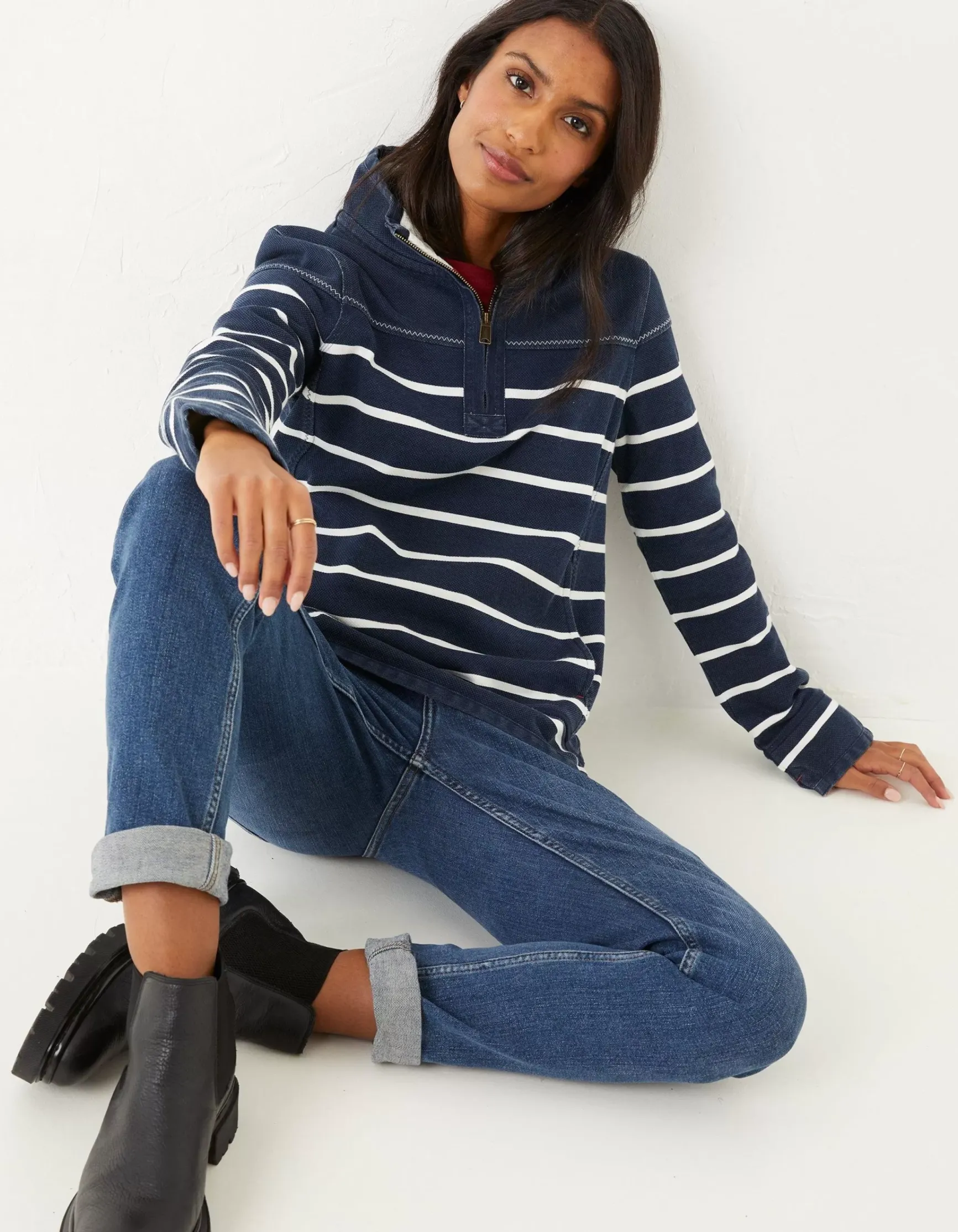 FatFace Airlie Classic Breton Sweatshirt|Women Sweatshirts & Hoodies