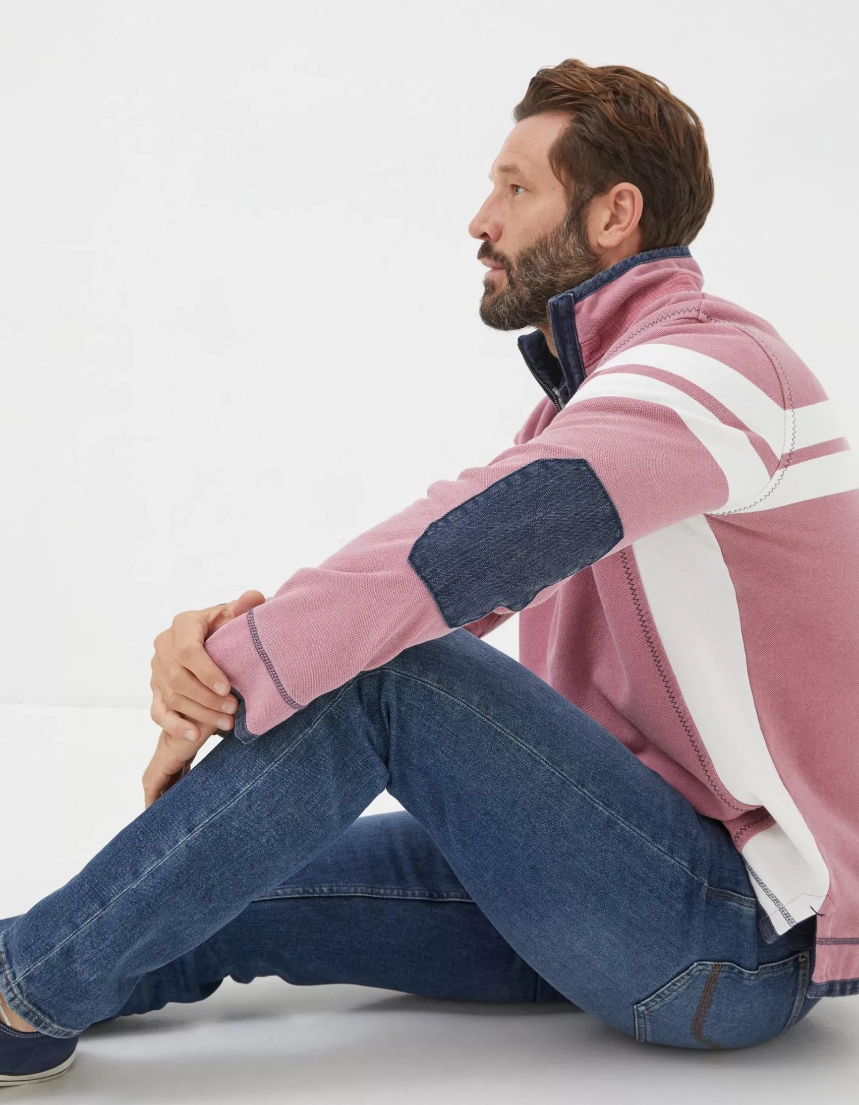 FatFace Airlie Multi Chest Stripe Sweatshirt|Men View All