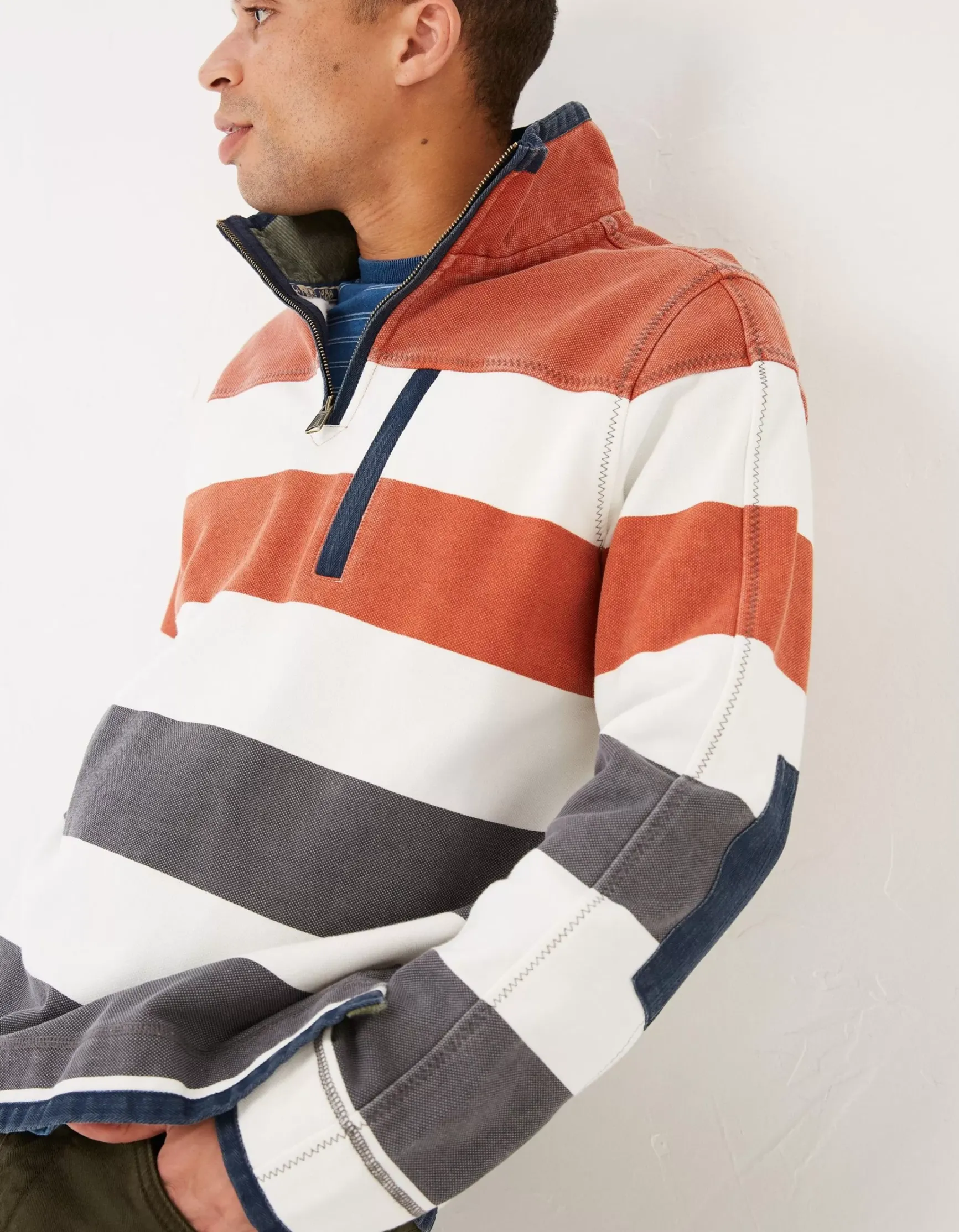 FatFace Airlie Rugby Stripe Sweat|Men Sweatshirts & Hoodies