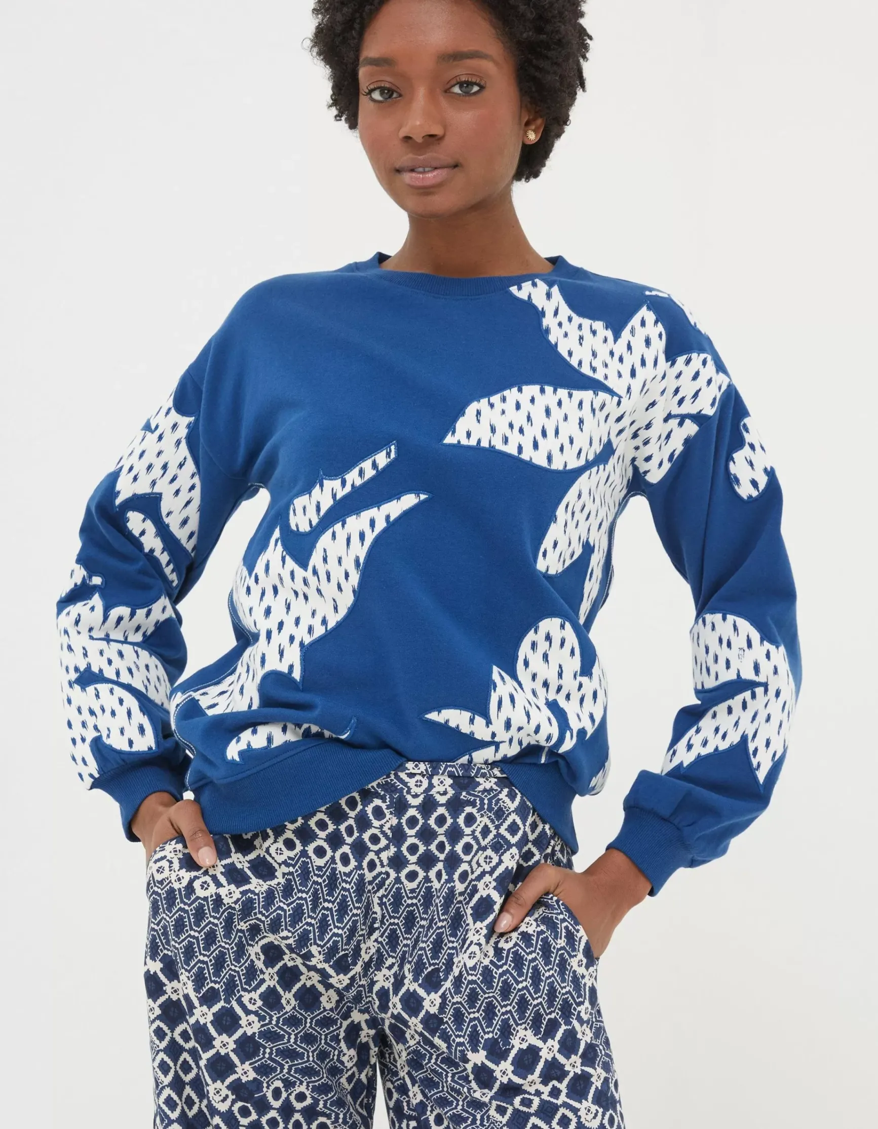 FatFace Alex Textured Leaves Crew Sweatshirt|Women View All