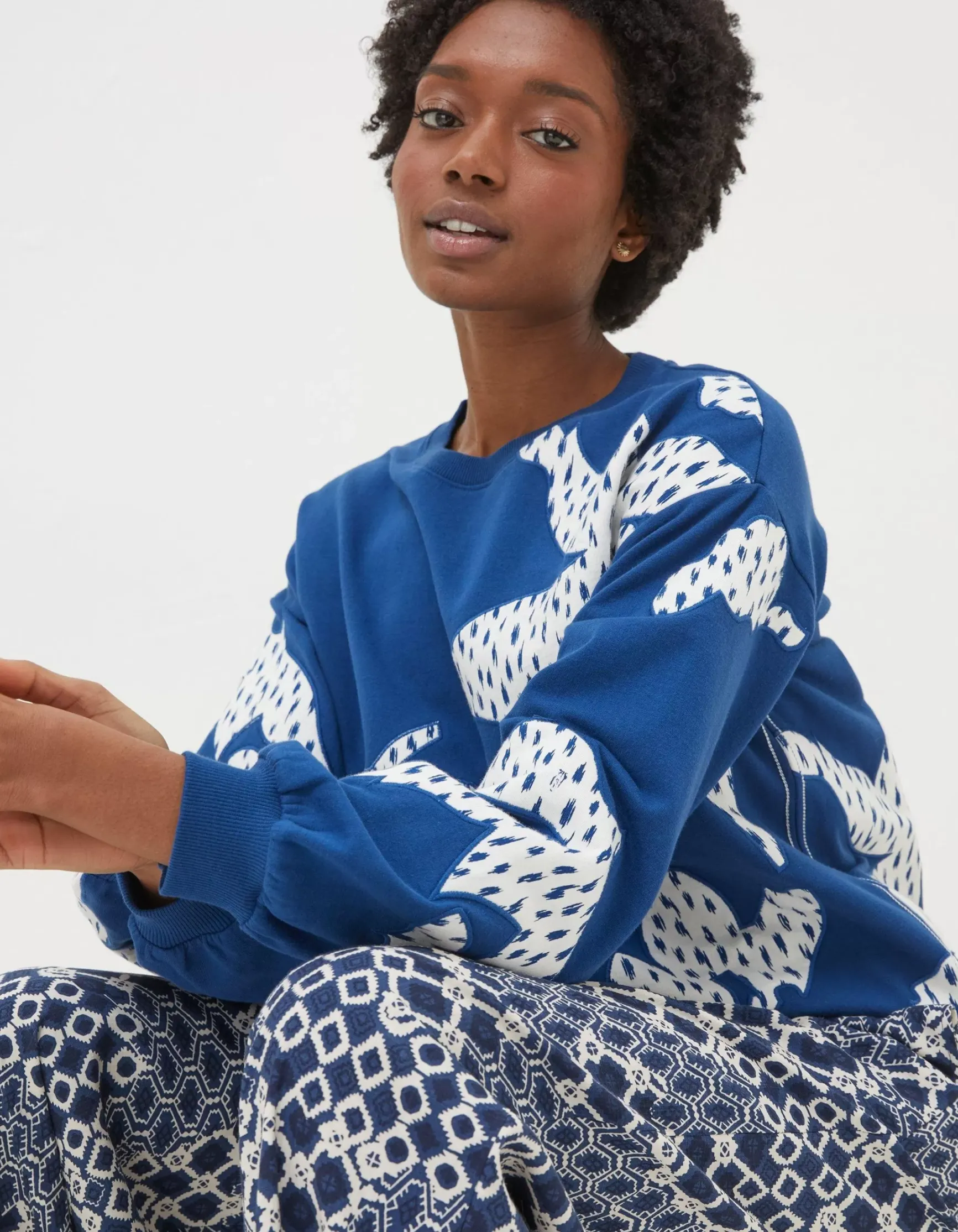 FatFace Alex Textured Leaves Crew Sweatshirt|Women View All