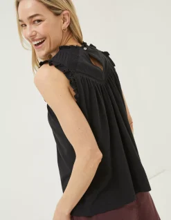 FatFace Ali Frill Sleeve Top|Women Tops & T-Shirts
