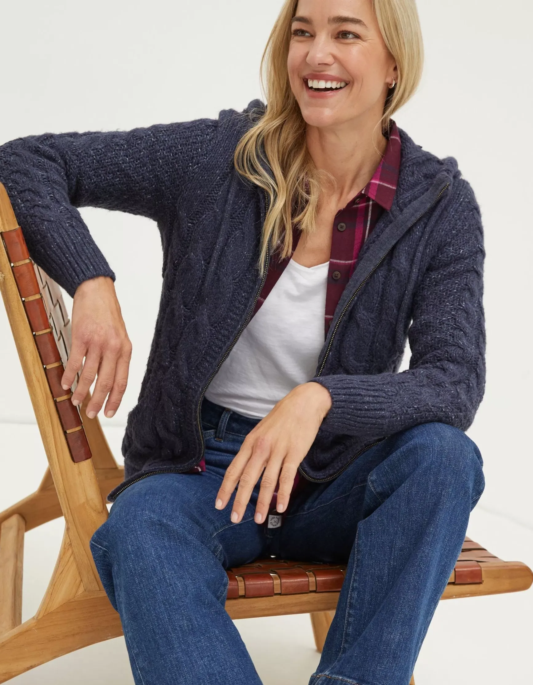 FatFace Alicia Zip Through Hoodie|Women Knitwear