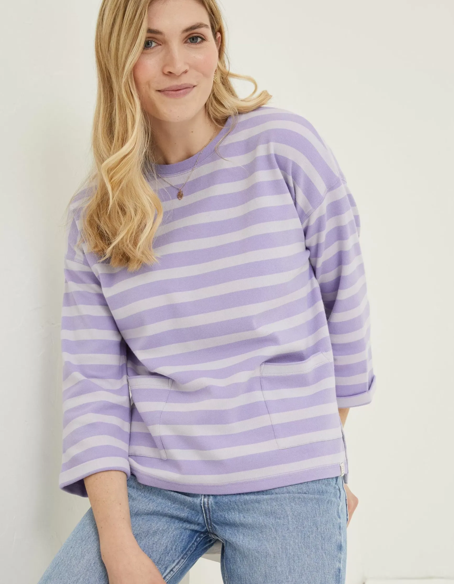 FatFace Amari Stripe Crew|Women Sweatshirts & Hoodies