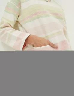 FatFace Amari Textured Stripe Crew Sweatshirt|Women Sweatshirts & Hoodies
