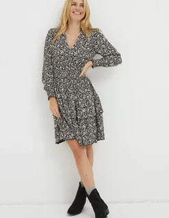 FatFace Amba Mono Vines Jersey Dress|Women Dresses