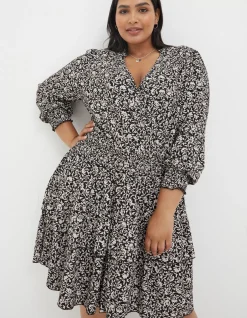 FatFace Amba Mono Vines Jersey Dress|Women Dresses