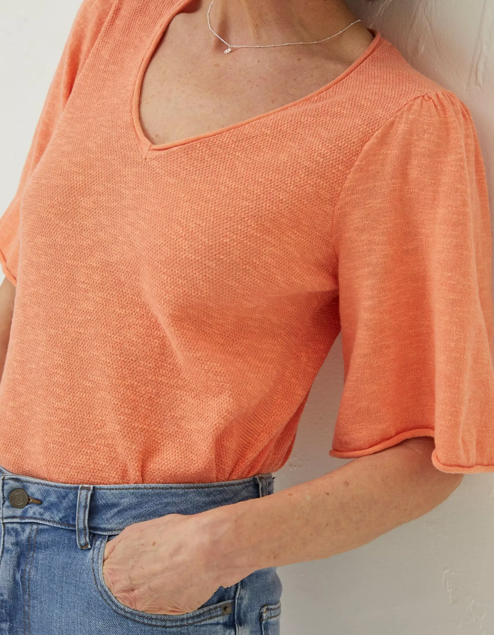 FatFace Angela V Neck Knitted Top|Women Knitwear