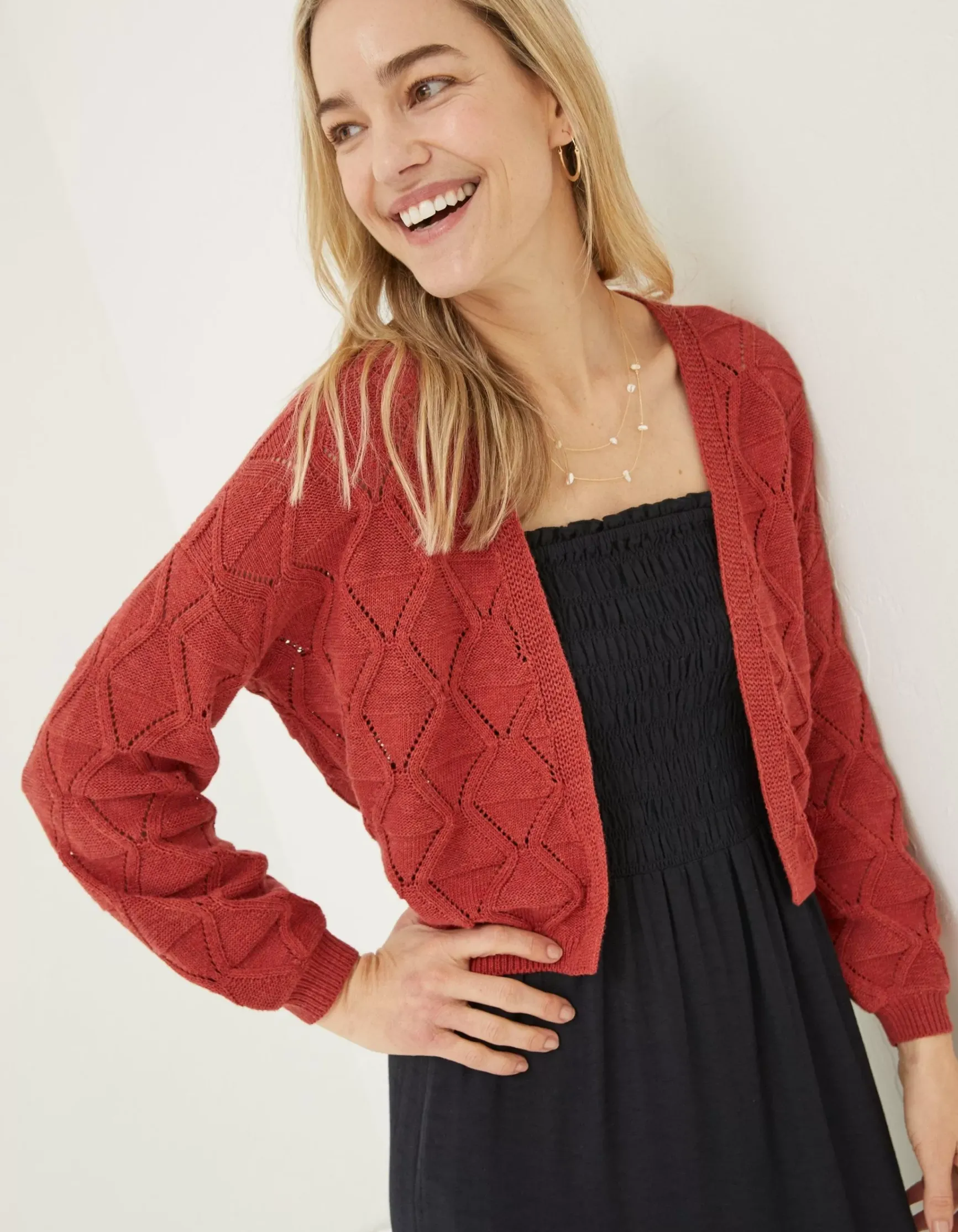 FatFace Anna Pointelle Cardigan|Women Knitwear