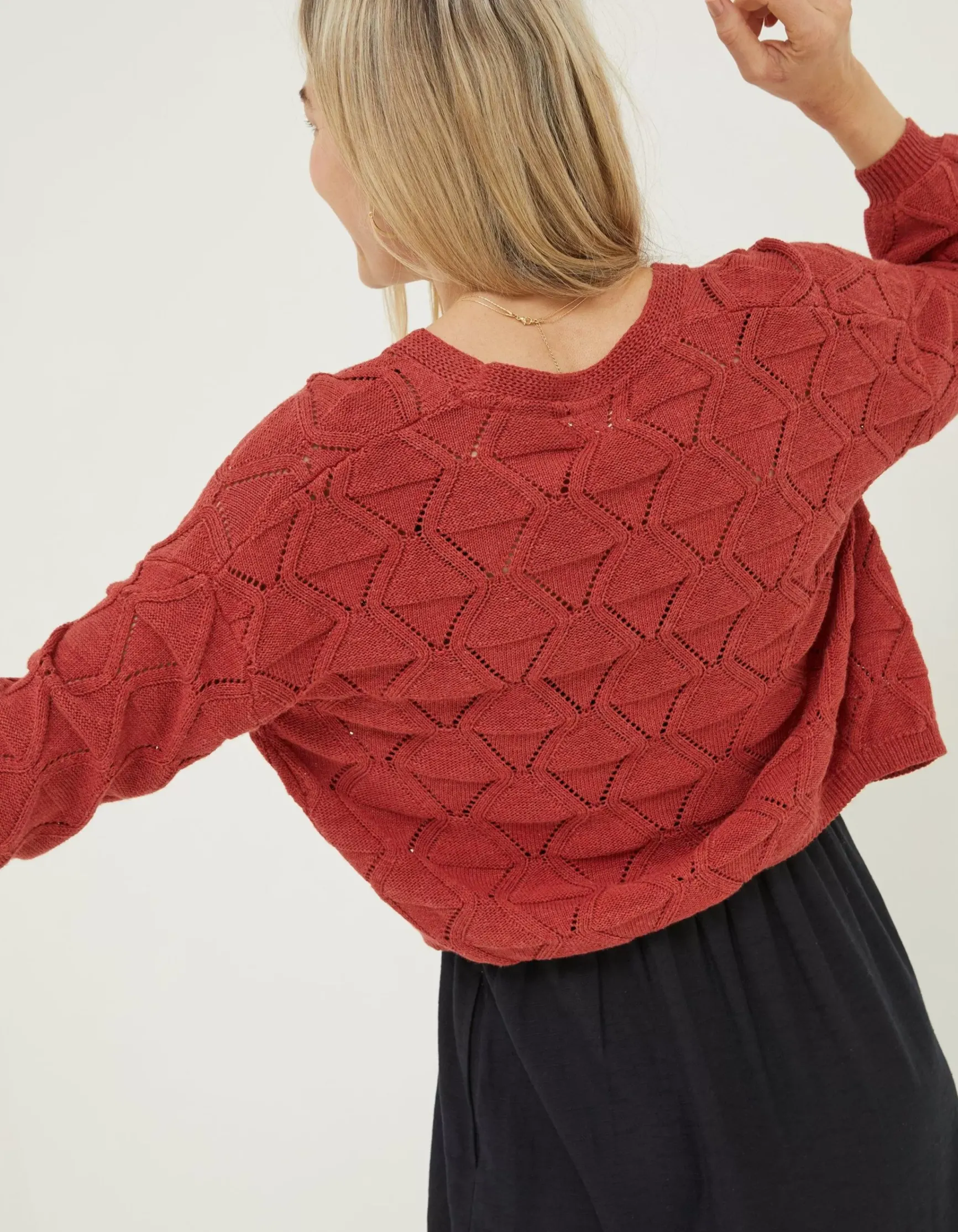 FatFace Anna Pointelle Cardigan|Women Knitwear