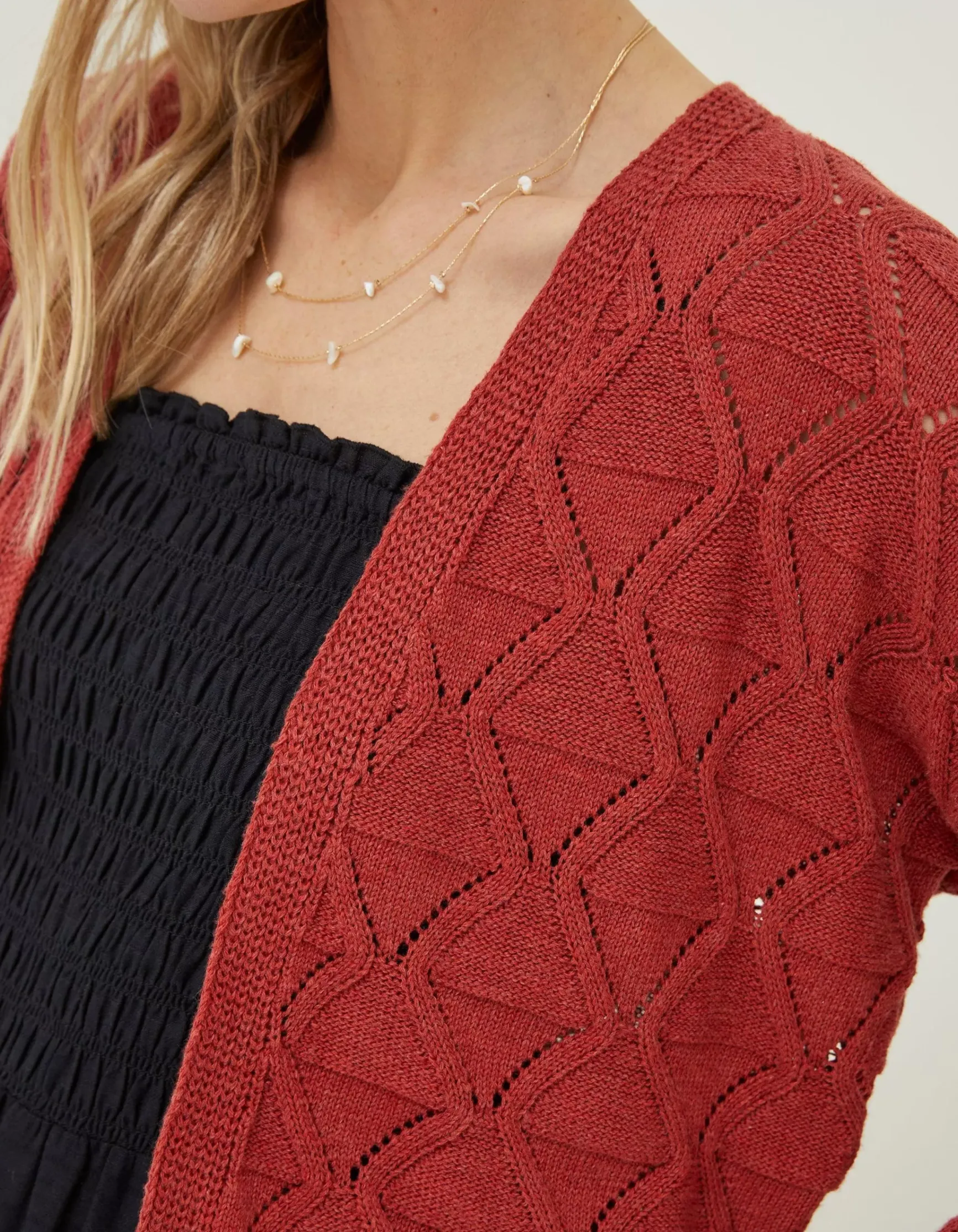 FatFace Anna Pointelle Cardigan|Women Knitwear