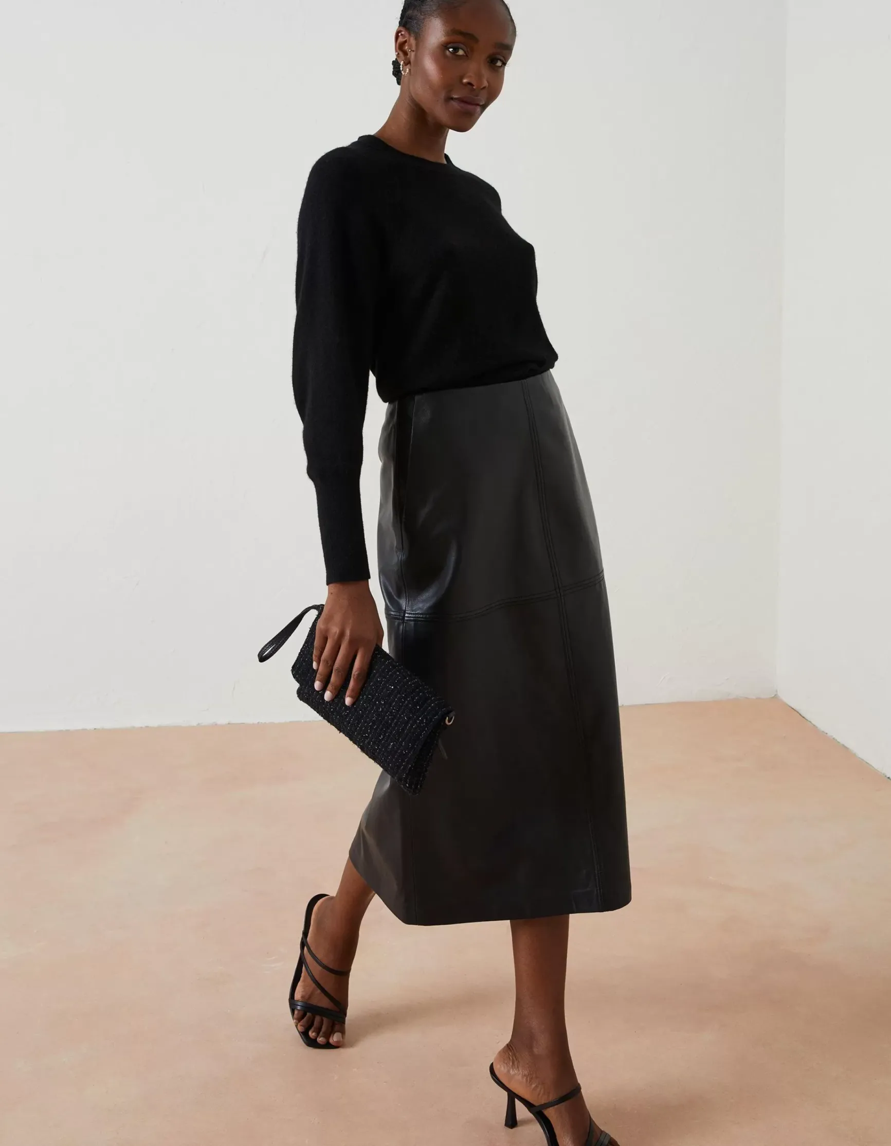 FatFace Anya Leather Midi Skirt|Women View All