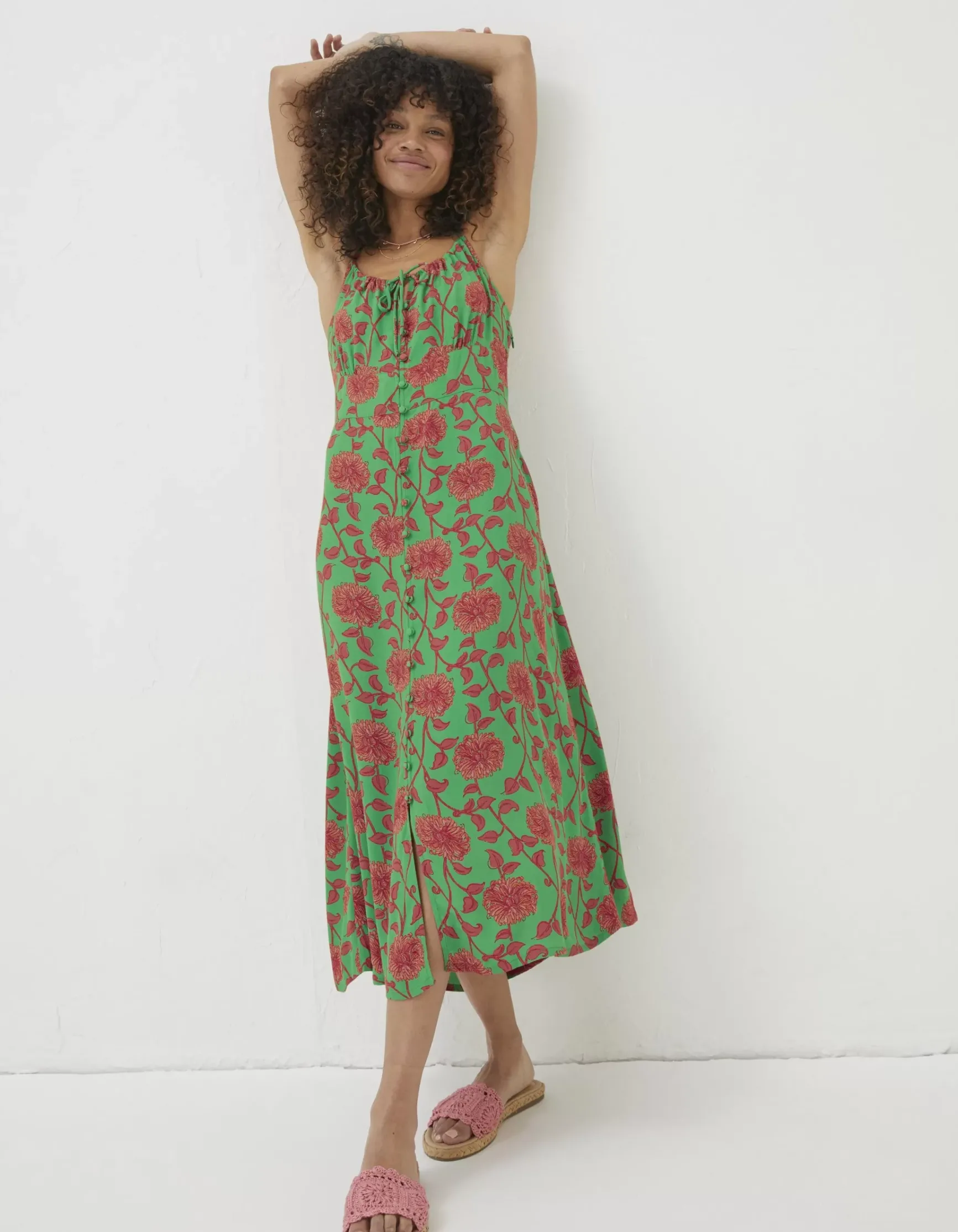 FatFace Ariel Bali Blooms Midi Dress|Women Dresses
