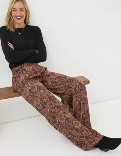 FatFace Art Floral Satin Printed Trousers|Women View All