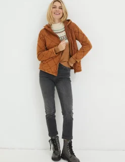 FatFace Asher Quilted Zip Through Hoodie|Women Sweatshirts & Hoodies