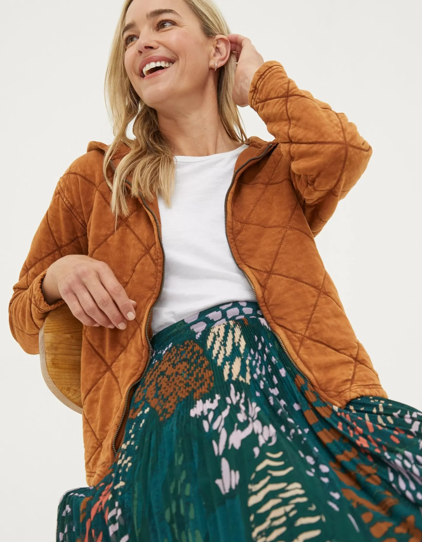 FatFace Asher Quilted Zip Through Hoodie|Women Sweatshirts & Hoodies