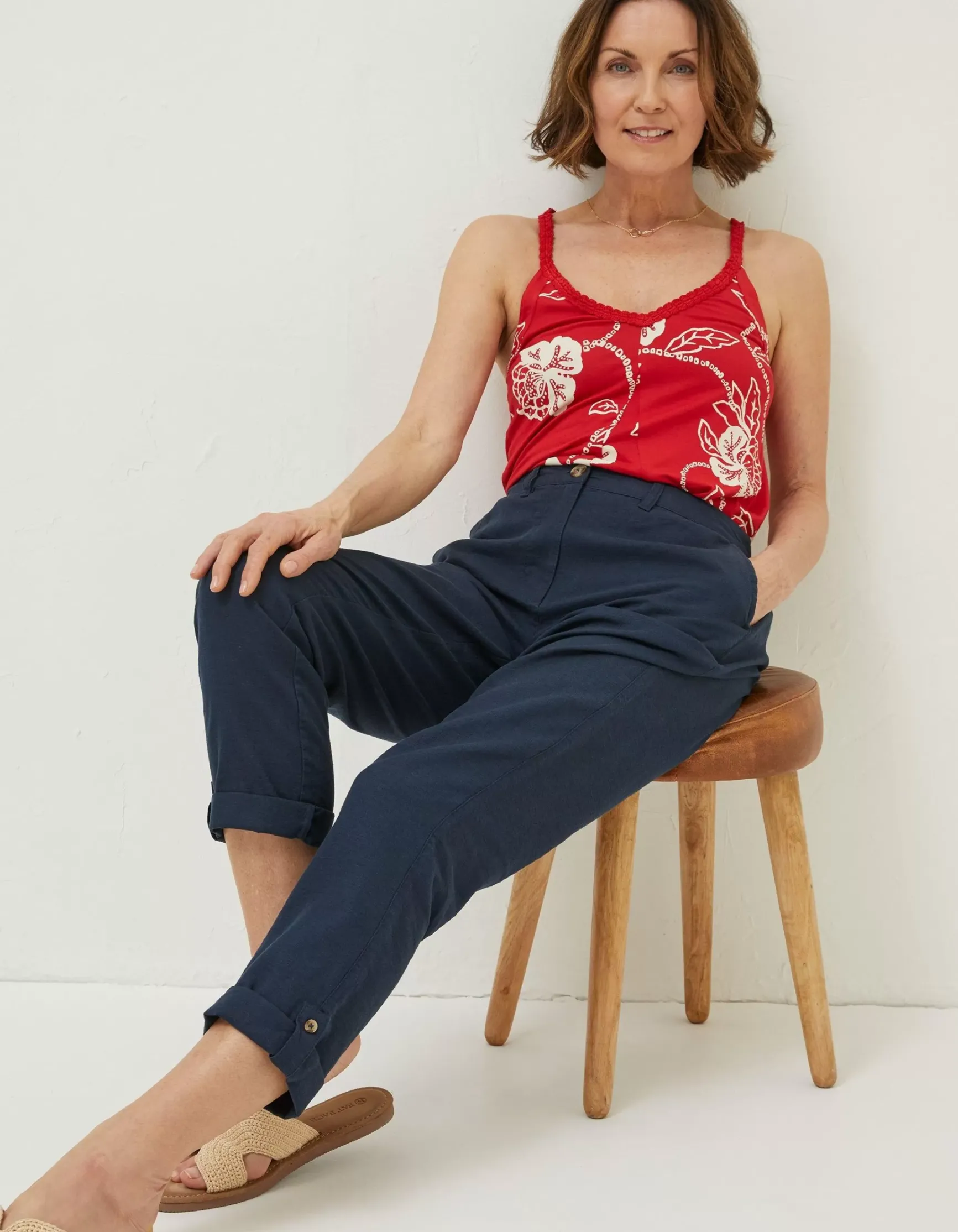 FatFace Austell Linen Blend Jogger|Women Trousers & Leggings
