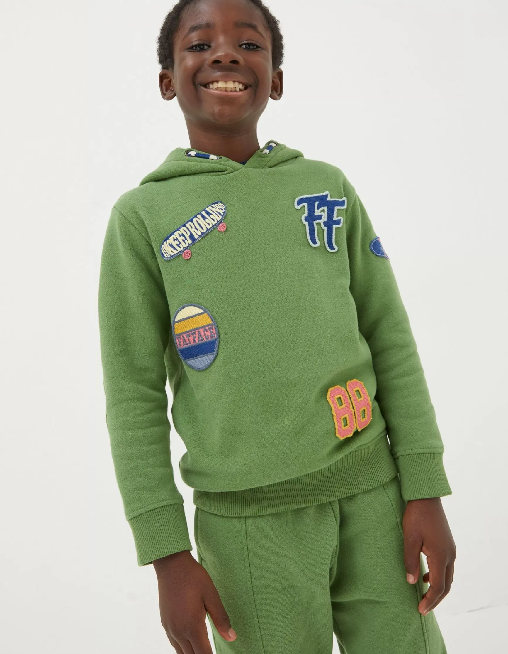 FatFace Badge Popover Hoodie|Boys View All