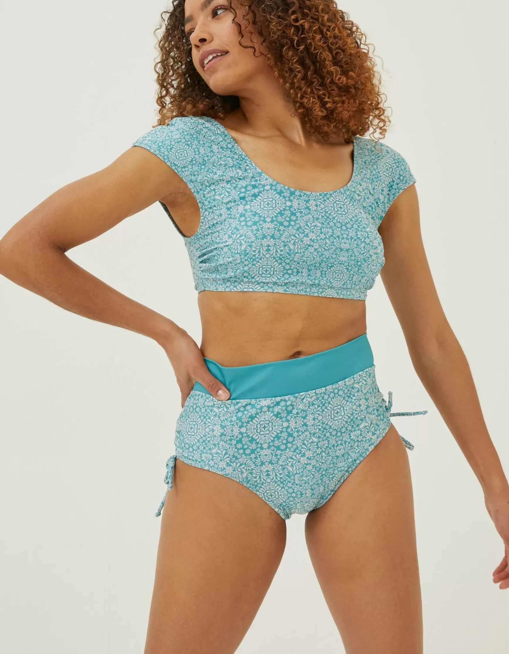 FatFace Bandana Cap Sleeve Bikini Top|Women Beachwear & Swimwear