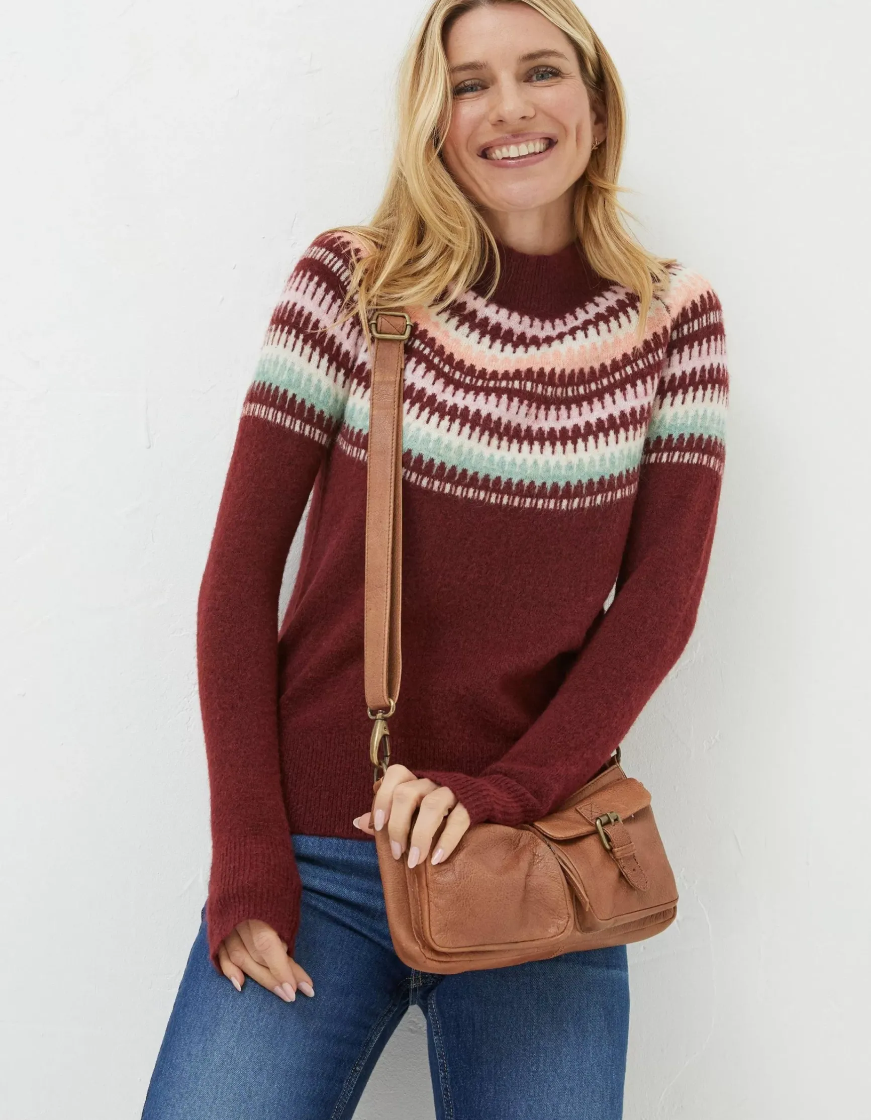 FatFace Bea Yoke Fairisle Jumper|Women Knitwear