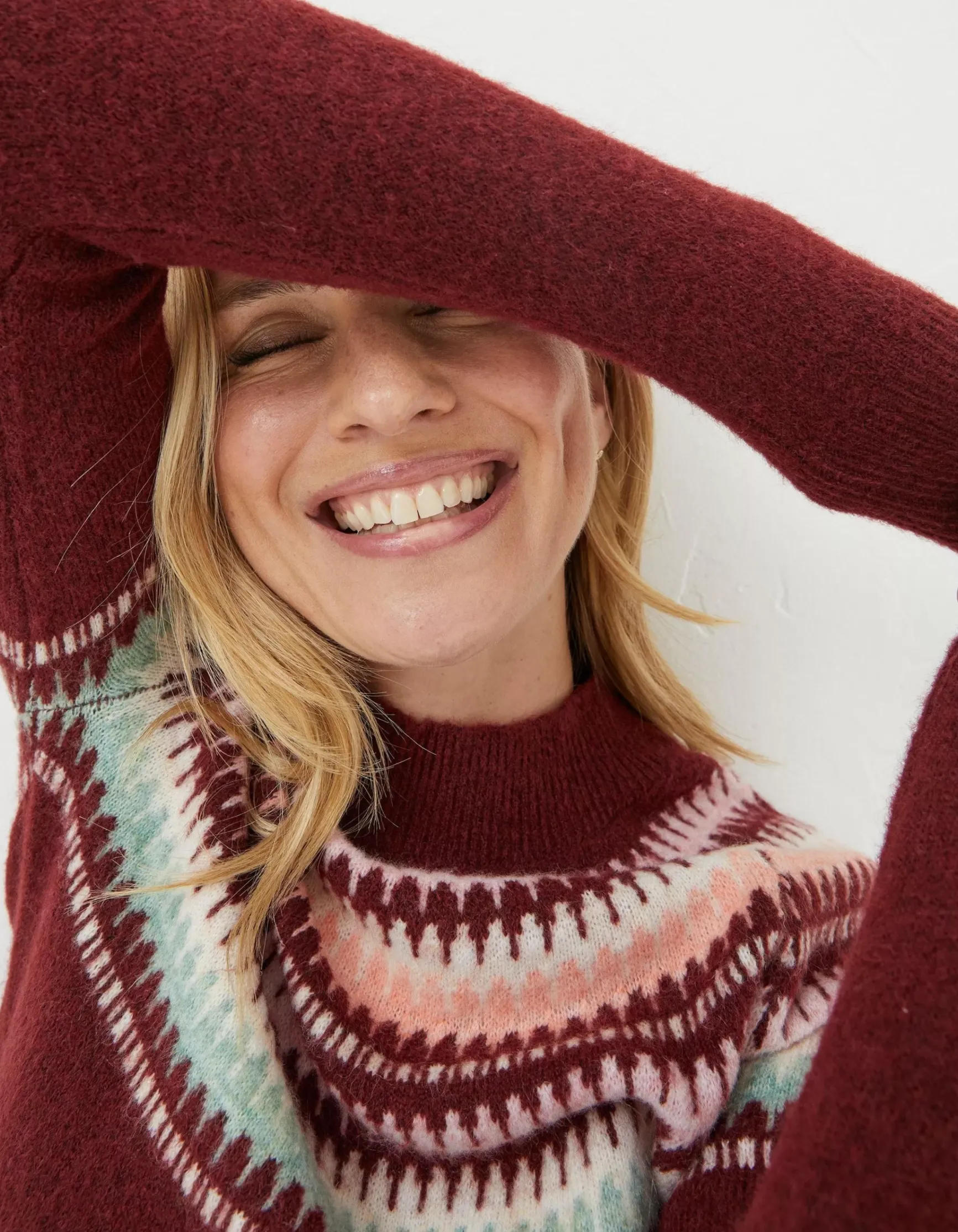 FatFace Bea Yoke Fairisle Jumper|Women Knitwear