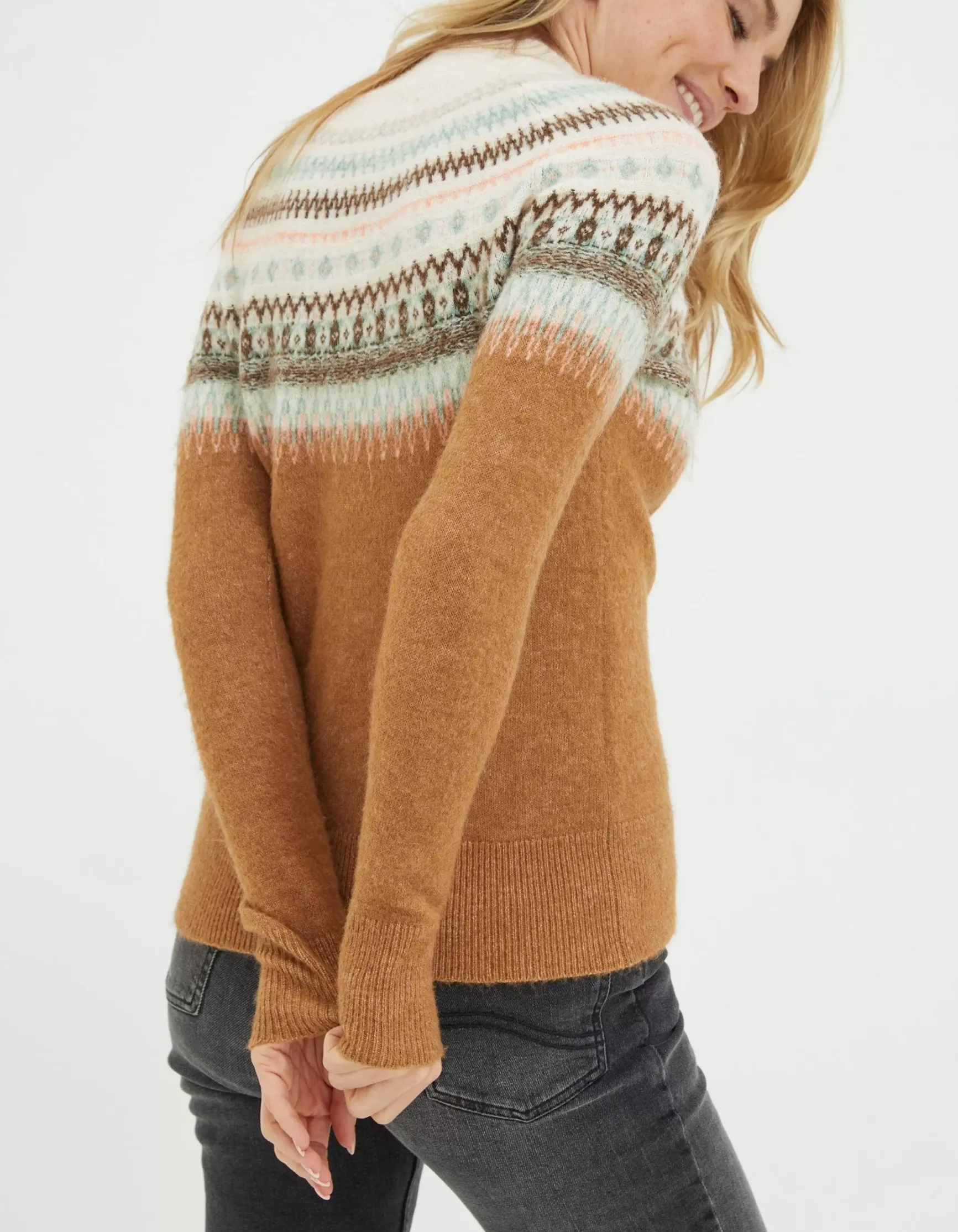 FatFace Bea Yoke Fairisle Jumper|Women Knitwear