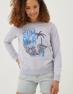 FatFace Becky Summer Graphic Crew Sweatshirt|Women Sweatshirts & Hoodies