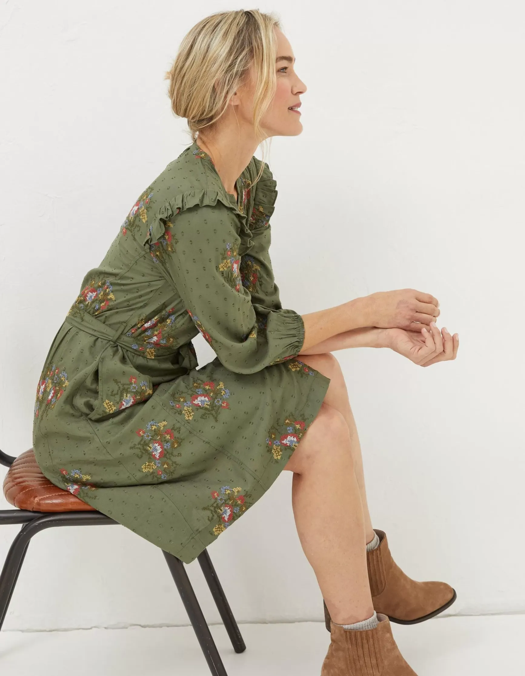 FatFace Bernie Embroidered Shirt Dress|Women View All